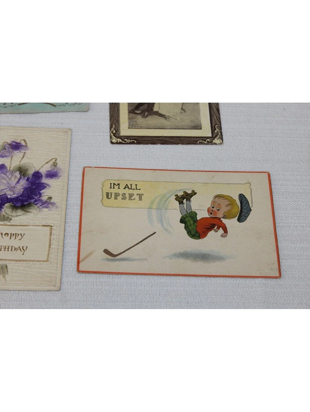 Antique 1915 Embossed & Written Postcards Lot of 5 Birthday New Year Romance